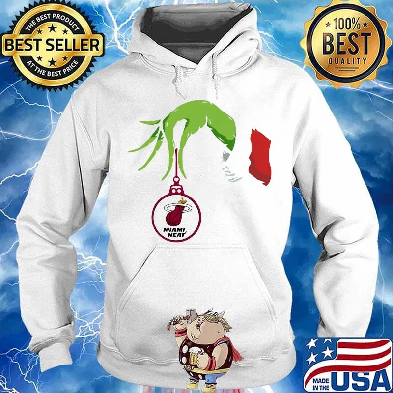 Merry christmas grinch holding miami heat logo s Hoodie