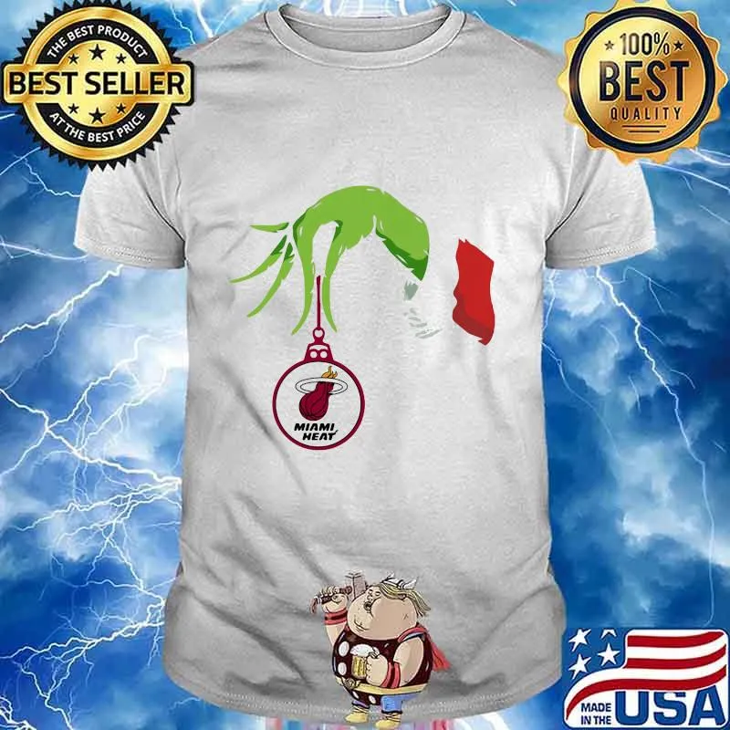 Merry christmas grinch holding miami heat logo shirt