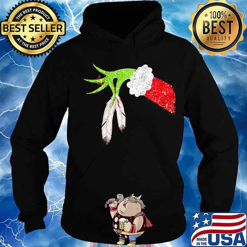 Merry christmas grinch holding native s Hoodie