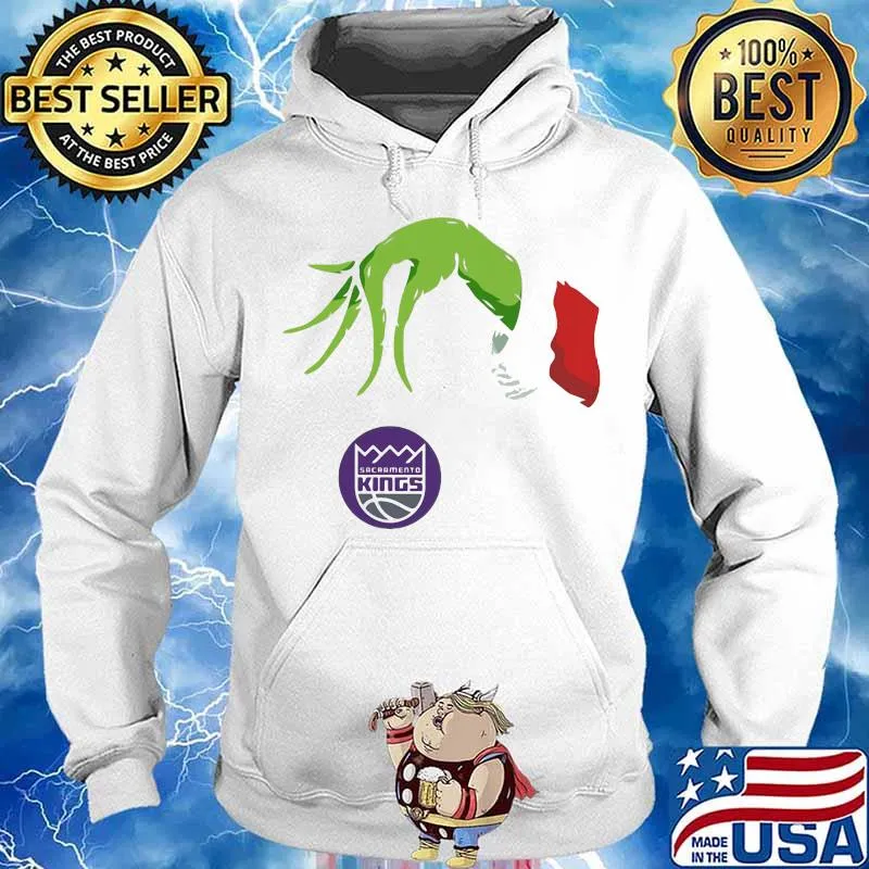 Merry christmas grinch holding sacramento kings logo s Hoodie