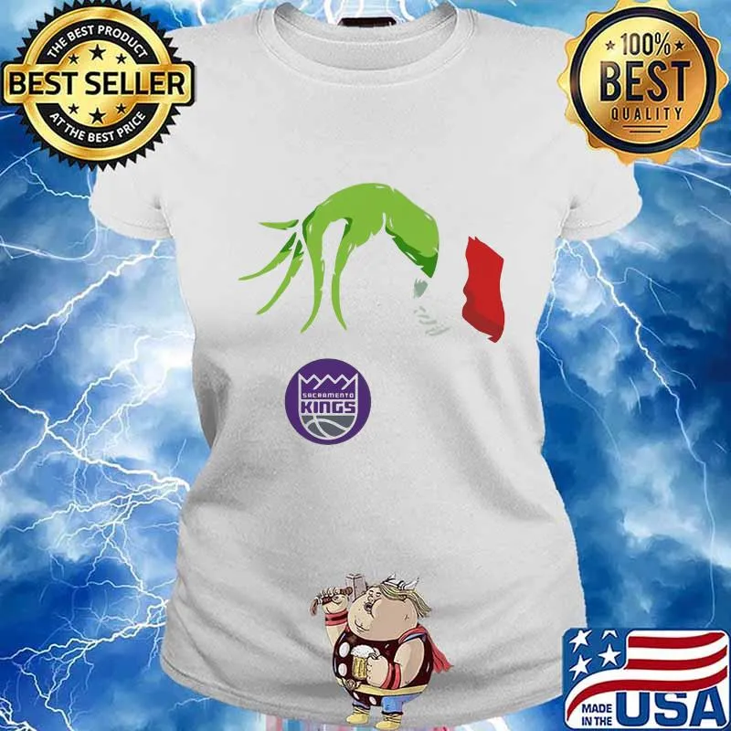 Merry christmas grinch holding sacramento kings logo s Ladies tee