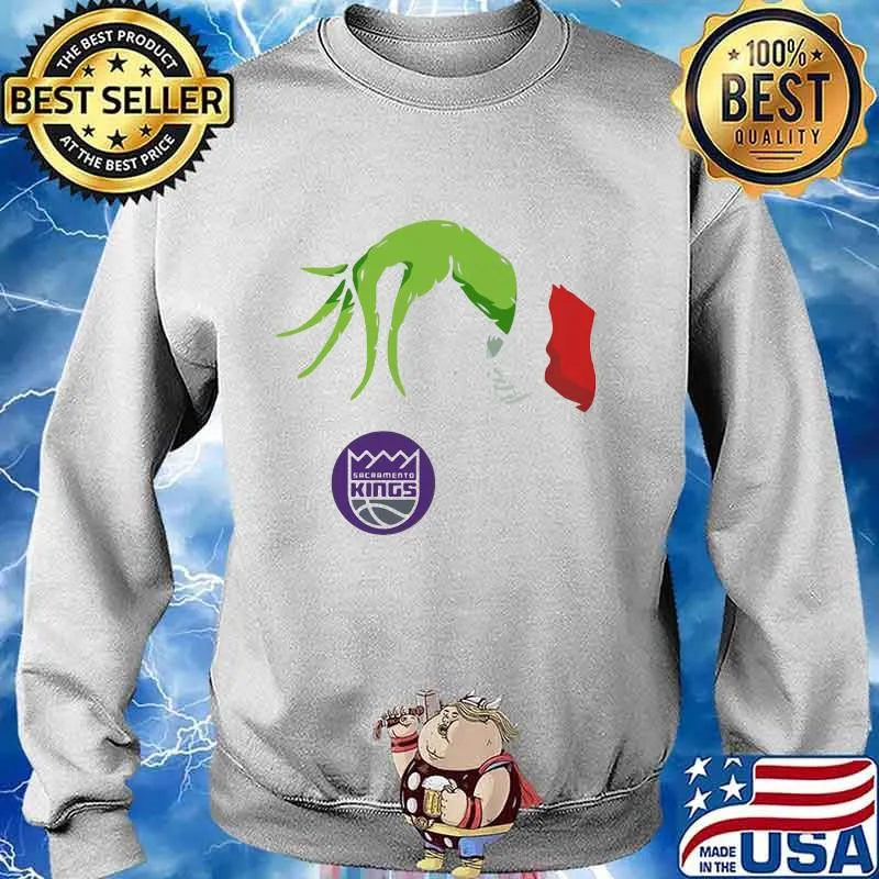 Merry christmas grinch holding sacramento kings logo s Sweater