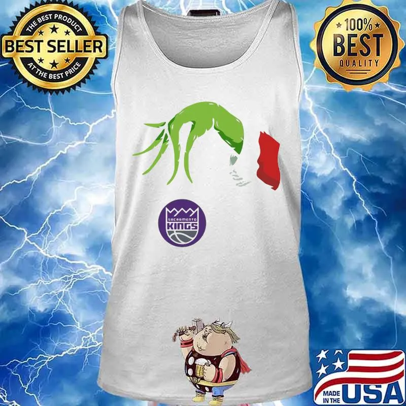 Merry christmas grinch holding sacramento kings logo s Tank top
