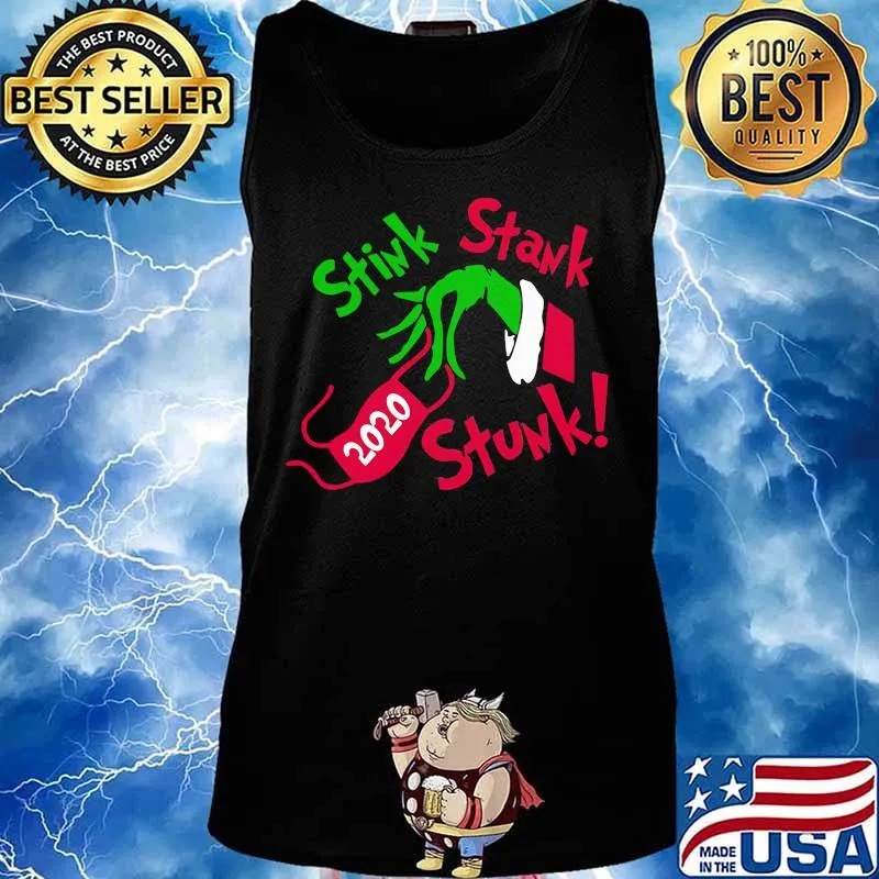 Merry christmas grinch mask 2020 stink stank stunk s Tank top