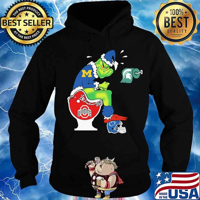 Merry christmas grinch ohio state buckeyes football toilet s Hoodie