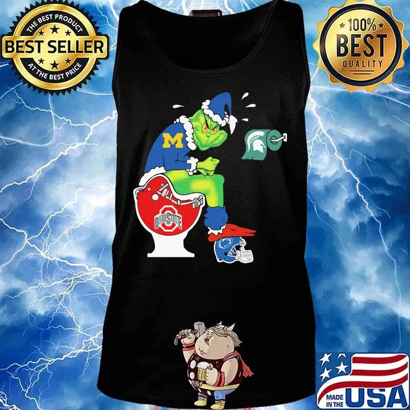 Merry christmas grinch ohio state buckeyes football toilet s Tank top