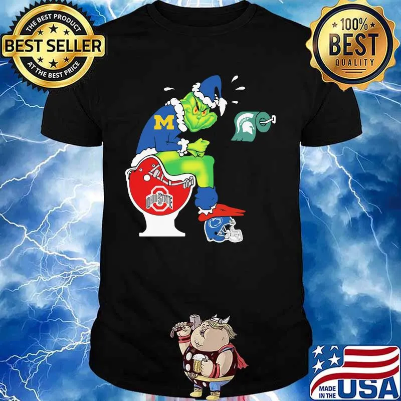 Merry christmas grinch ohio state buckeyes football toilet shirt