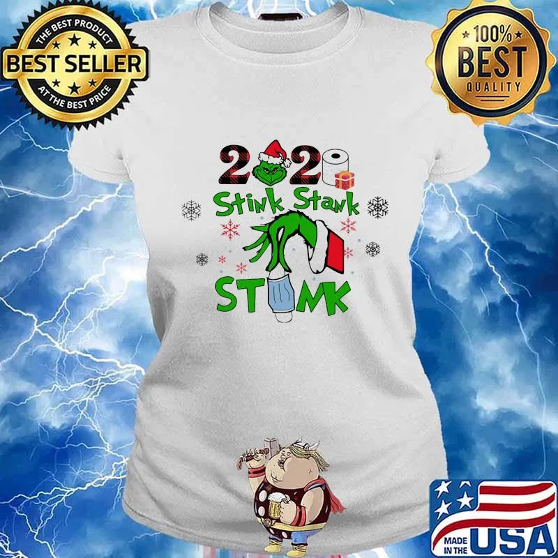 Merry christmas grinch stink stank stunk mask toilet paper 2020 s Ladies tee