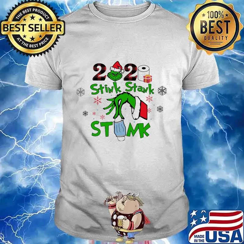 Merry christmas grinch stink stank stunk mask toilet paper 2020 shirt