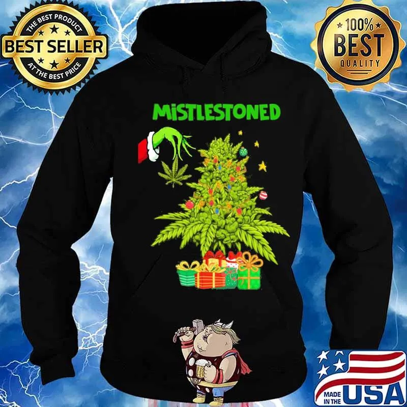 Merry christmas grinch weed mistlestoned s Hoodie