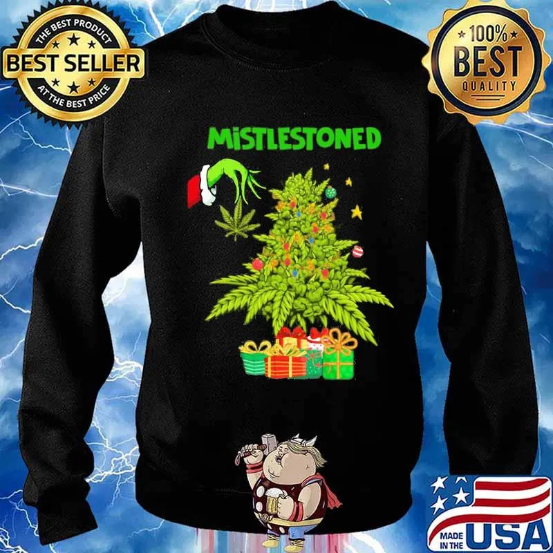 Merry christmas grinch weed mistlestoned s Sweater