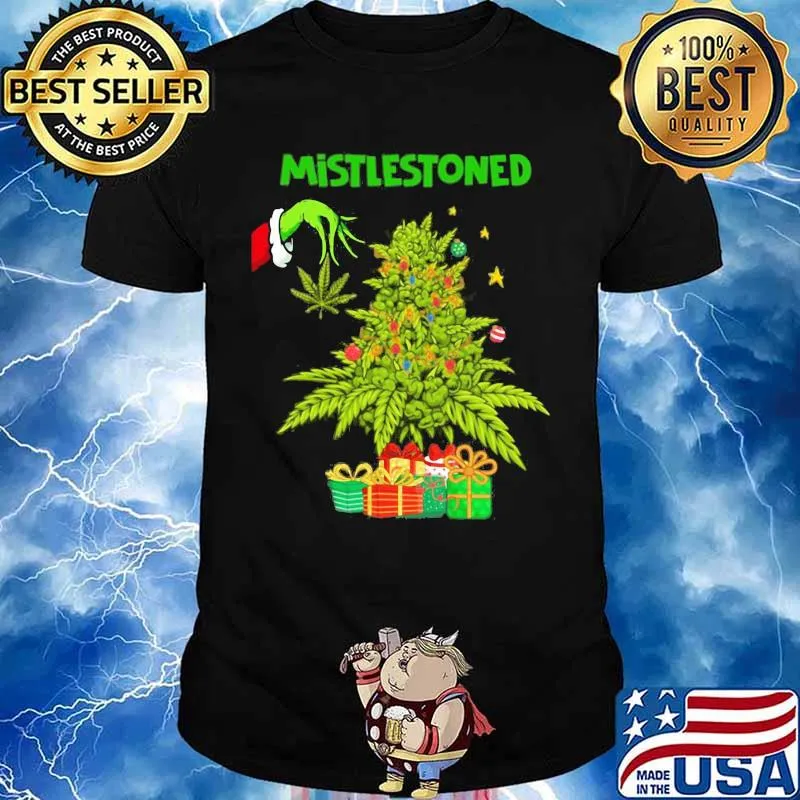Merry christmas grinch weed mistlestoned shirt
