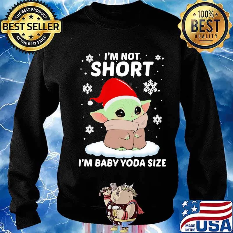 Merry christmas i'm not short i'm baby yoda size s Sweater