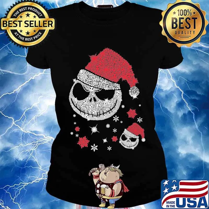 Merry christmas jack skellington santa diamond s Ladies tee
