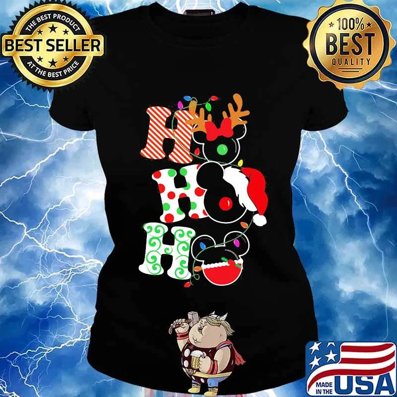 Merry christmas mickey mouse ho ho ho s Ladies tee