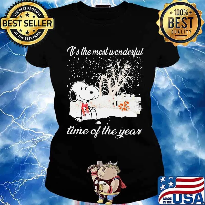 Merry christmas snoopy it's the most wonderful time of the year s Ladies tee
