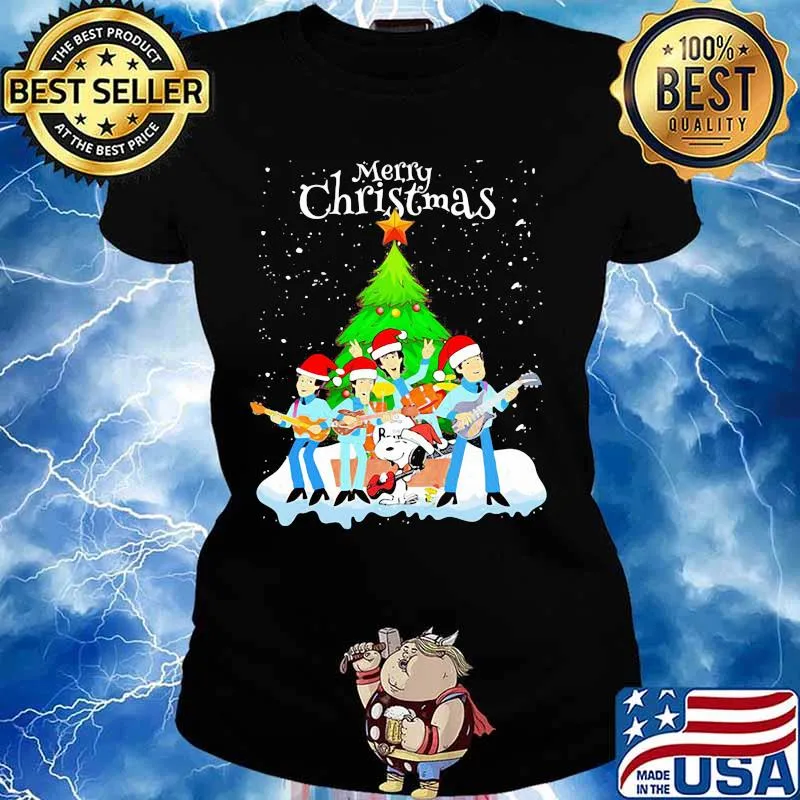Merry christmas the peanuts band and snoopy s Ladies tee