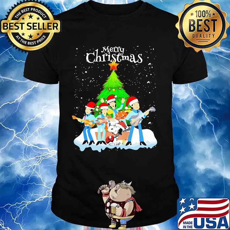 Merry christmas the peanuts band and snoopy shirt