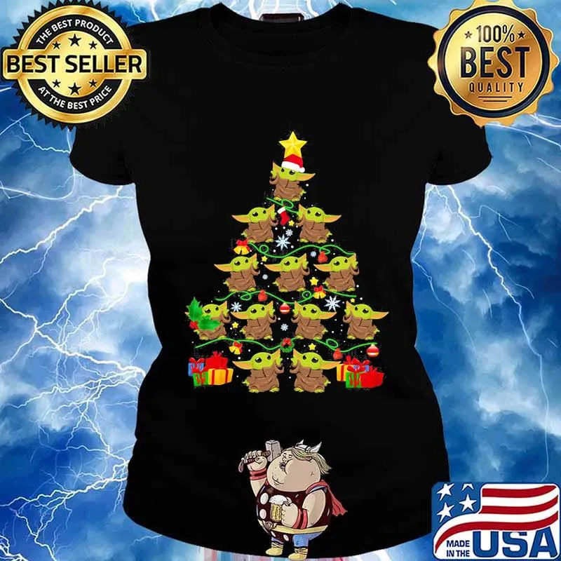Merry christmas tree baby yoda s Ladies tee