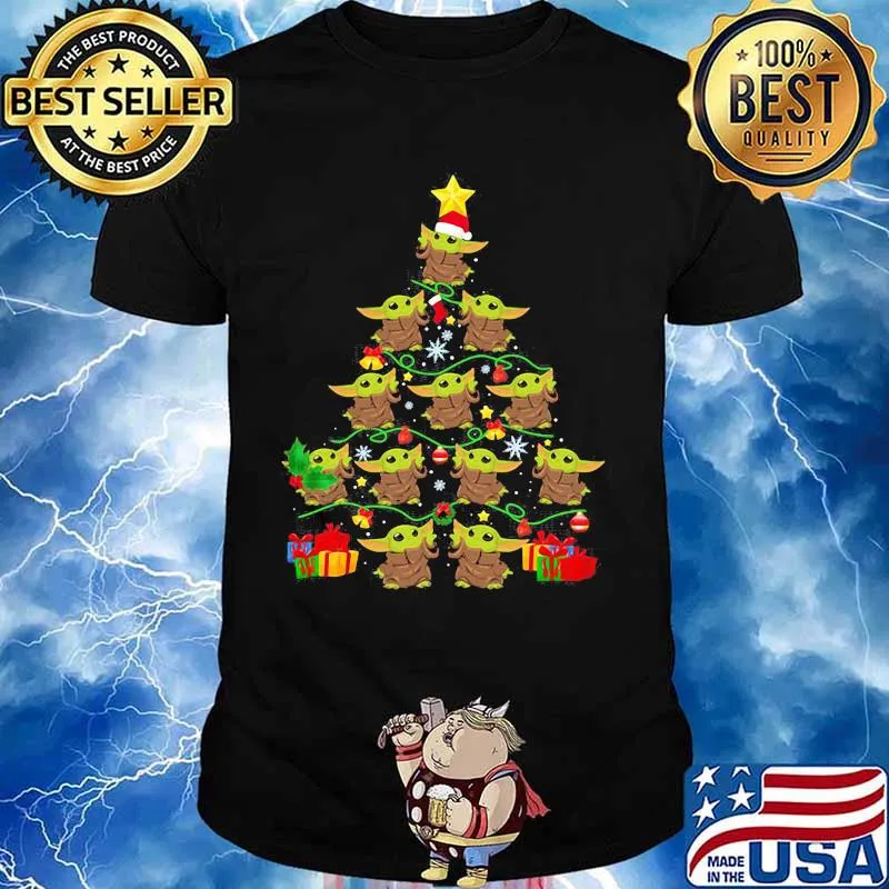 Merry christmas tree baby yoda shirt