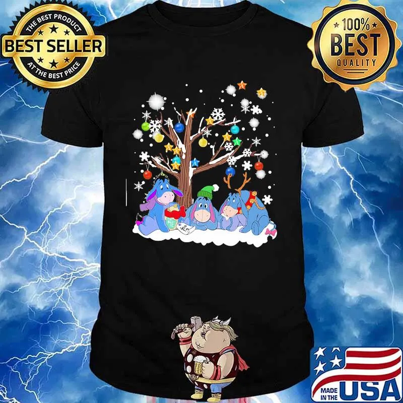 Merry christmas tree eeyore donkey snow shirt