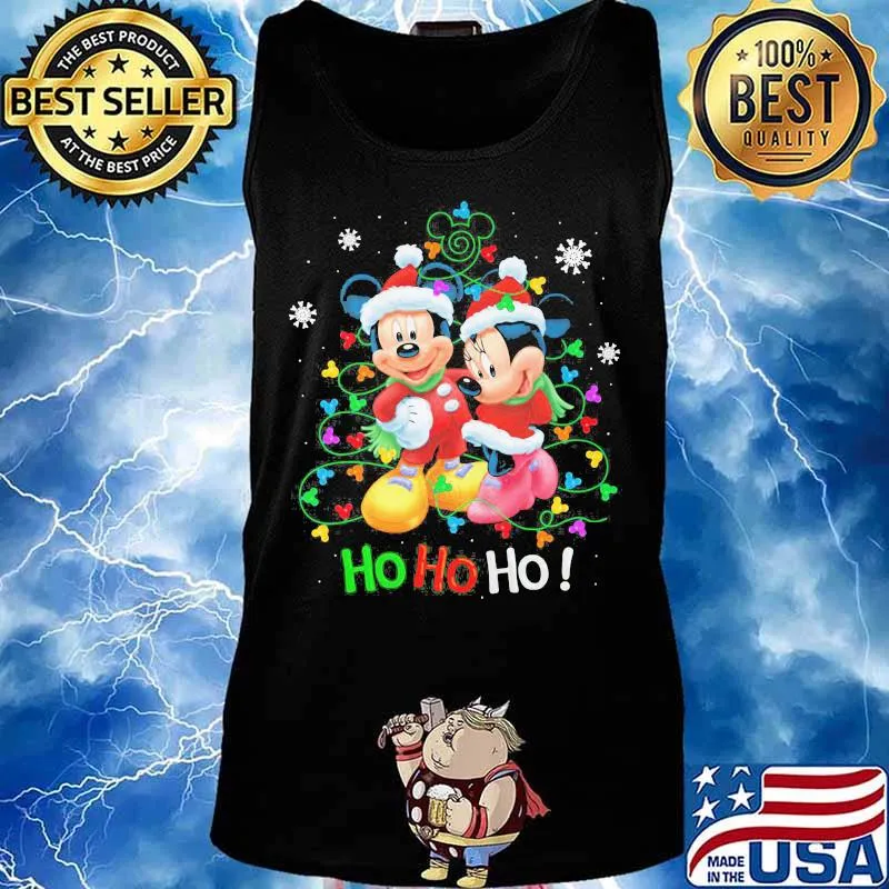 Merry christmas tree mickey and minnie dog ho ho ho s Tank top