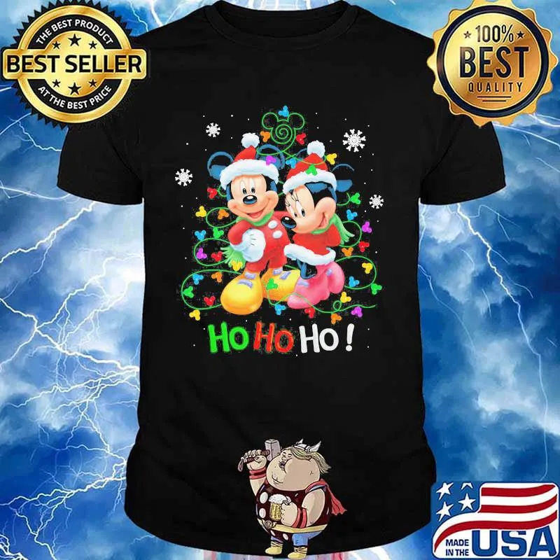 Merry christmas tree mickey and minnie dog ho ho ho shirt