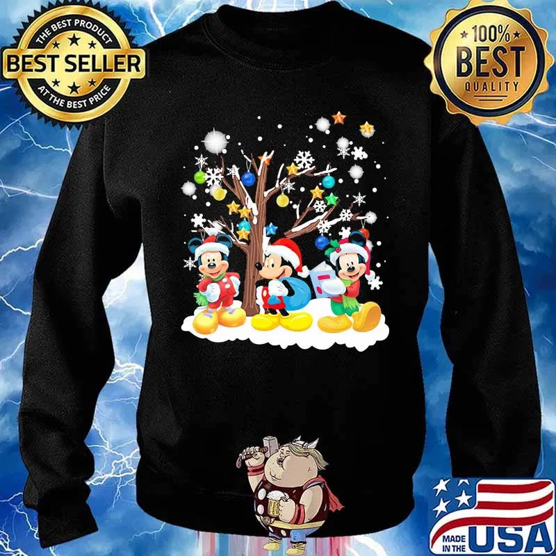 Merry christmas tree mickey mouse snow s Sweater