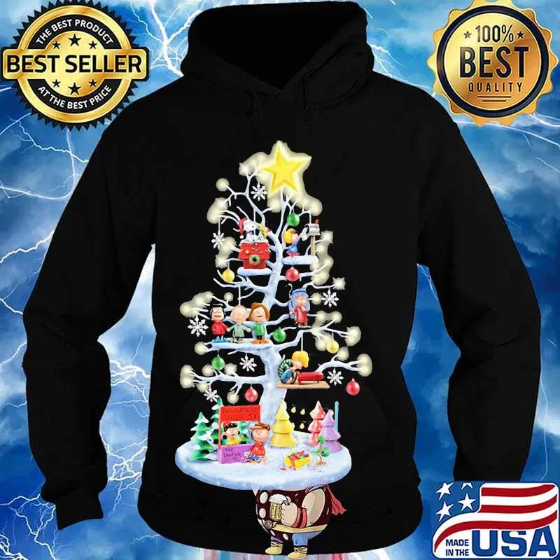 Merry christmas tree the peanuts characters star s Hoodie