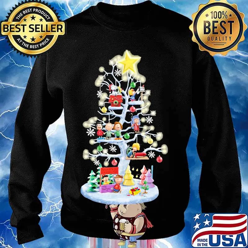 Merry christmas tree the peanuts characters star s Sweater
