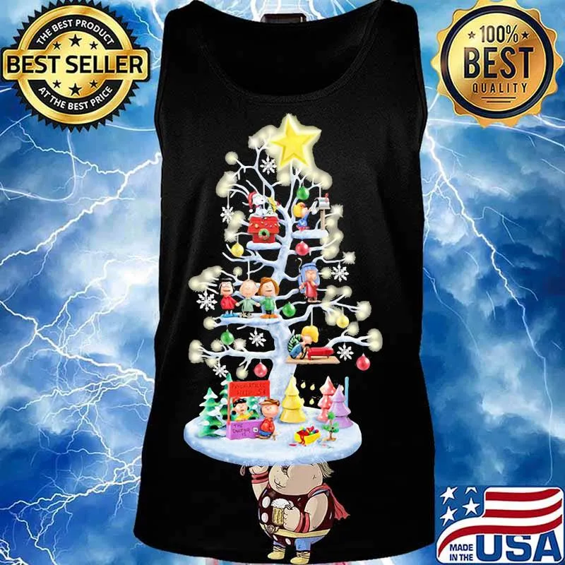Merry christmas tree the peanuts characters star s Tank top