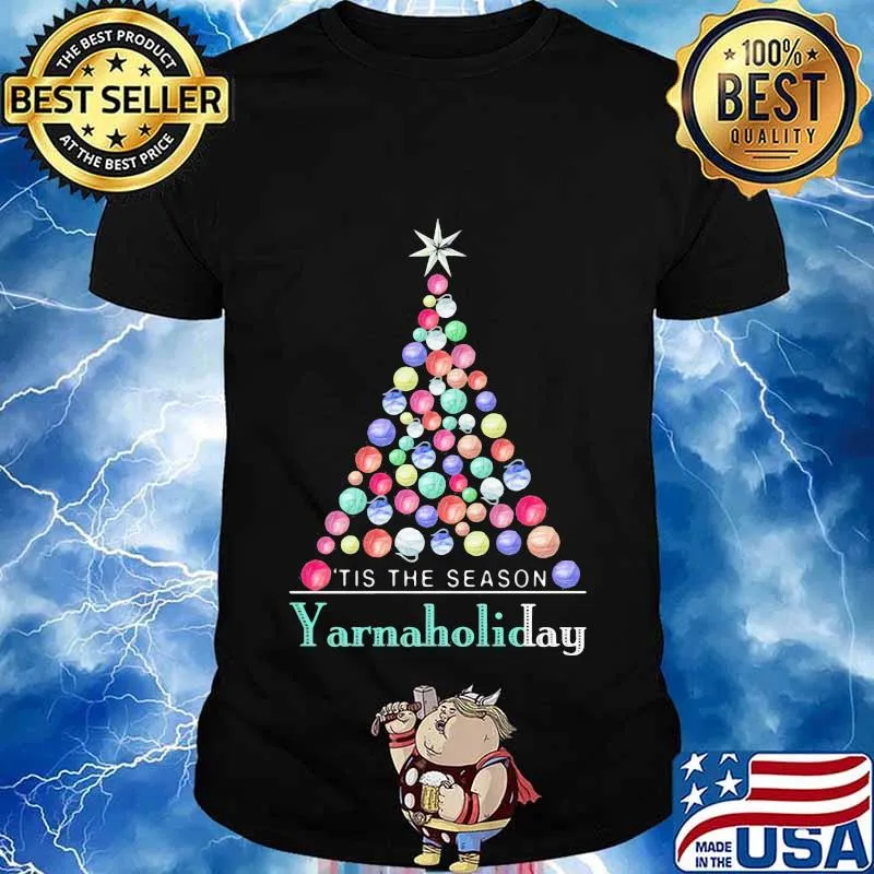 Merry christmas tree tis the season yarn a holiday shirt