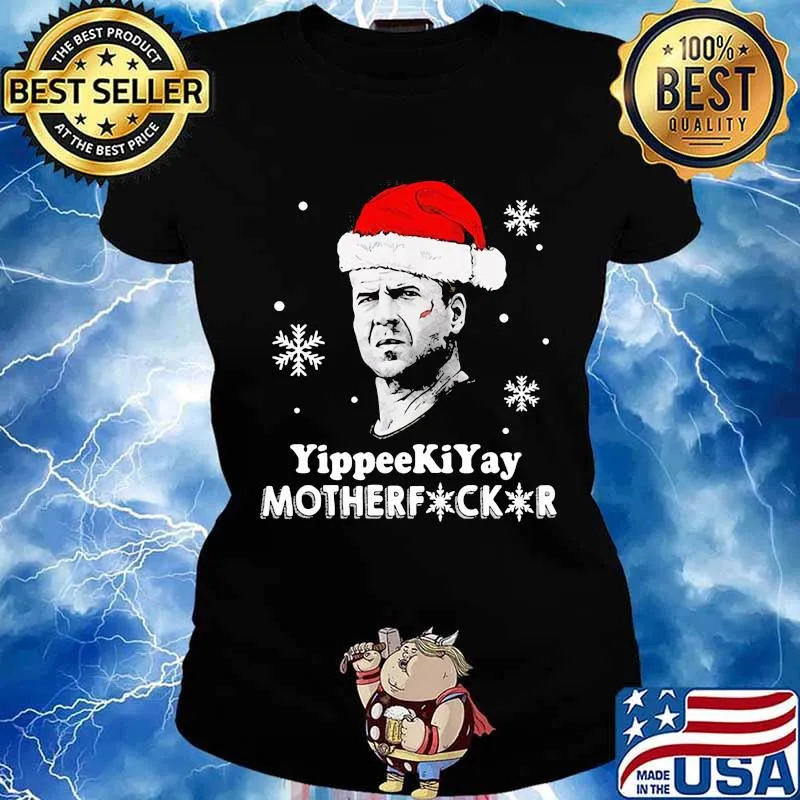 Merry christmas yippee ki yay mother fuck kur s Ladies tee