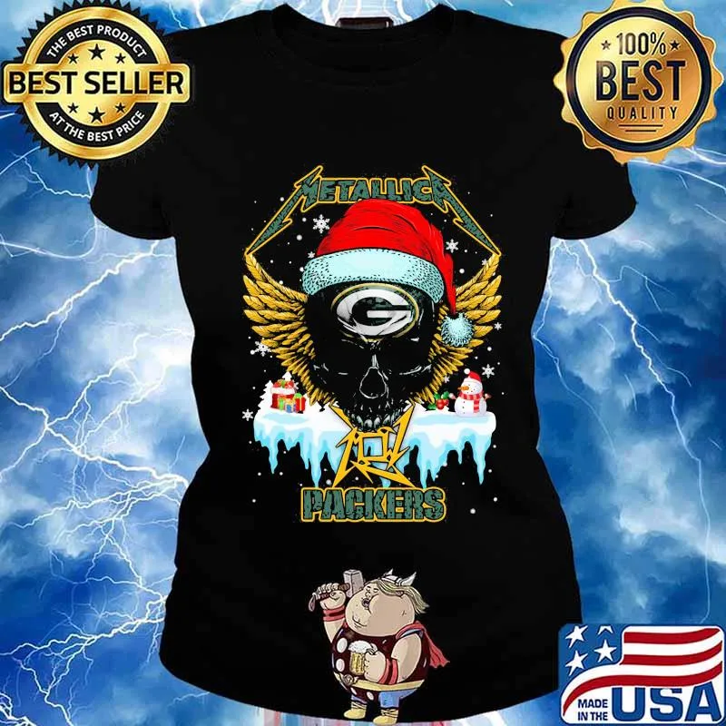 Metallica Skull Green Bay Packers s Ladies tee