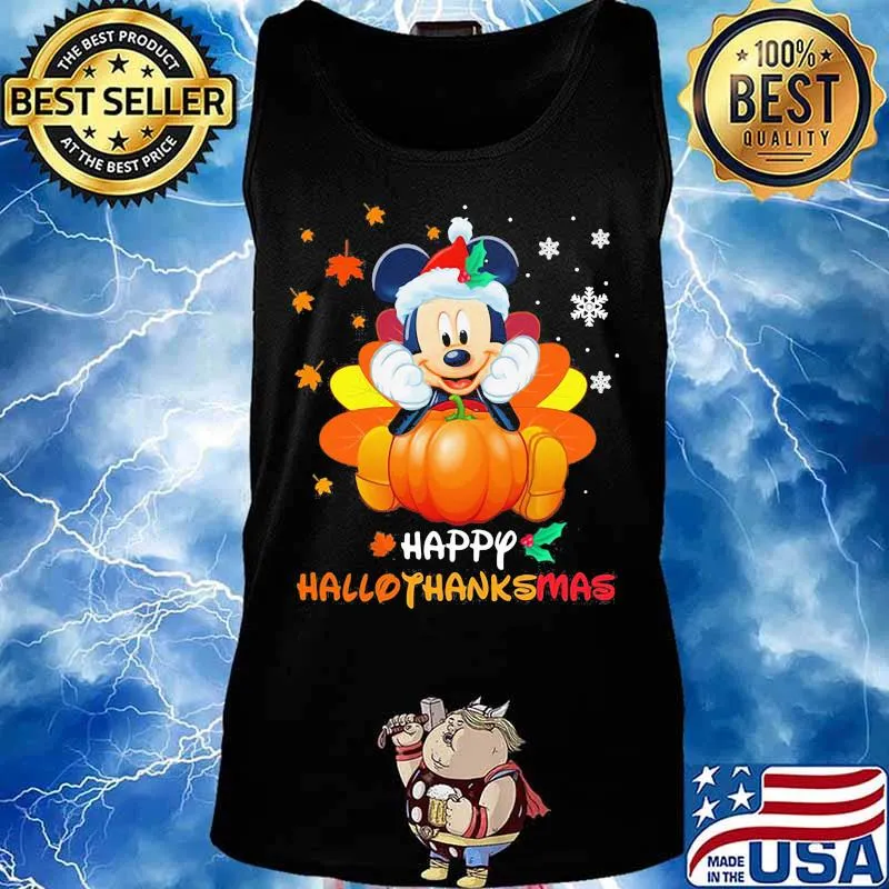 Mickey mouse happy hallothanksmas halloween thanksgiving christmas s Tank top