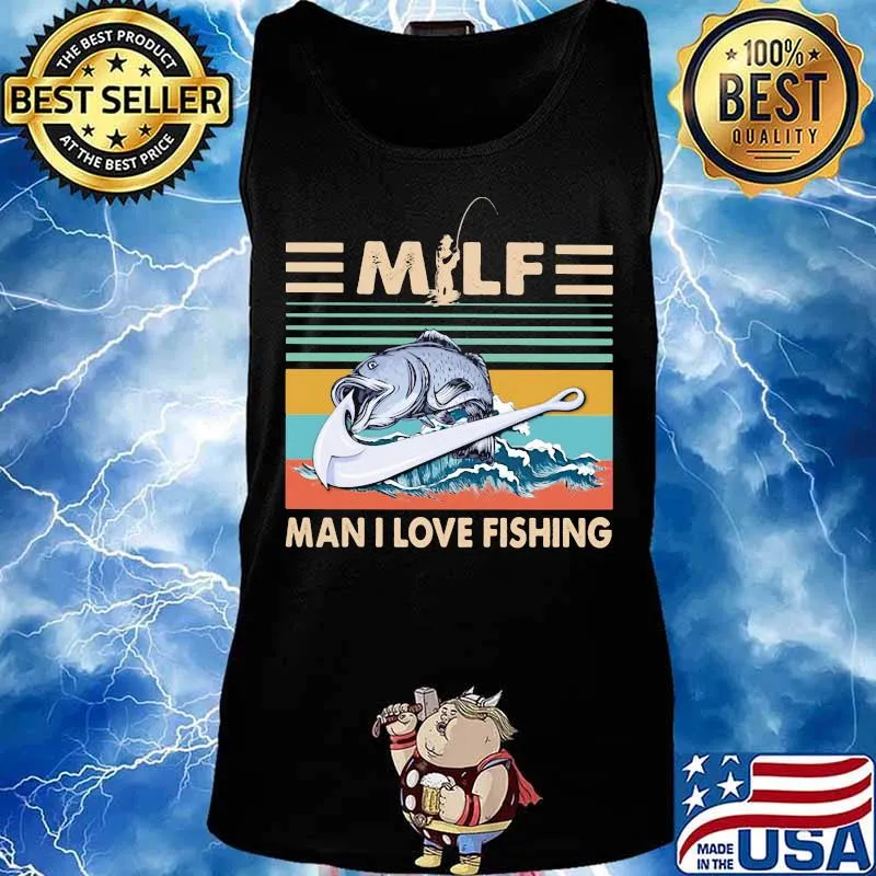 Milf man i love fishing vintage retro s Tank top