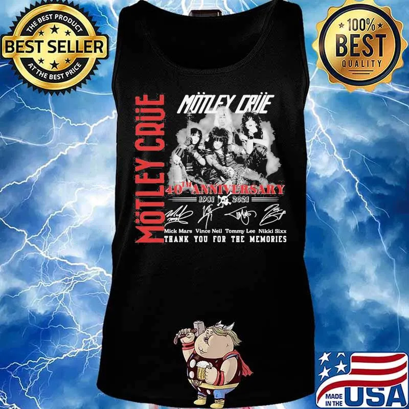 Motley crue 40th anniversary 1981 2021 thank you for the memories signatures s Tank top