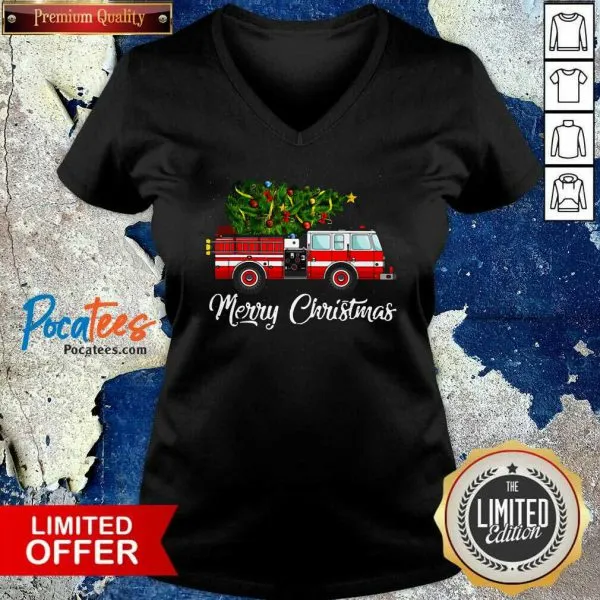 Nice Firefighter Merry Christmas Shirt - Image 2