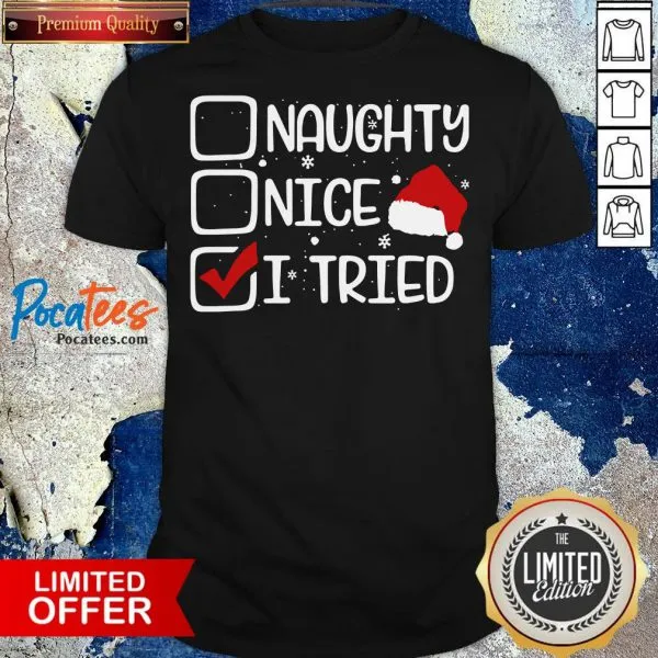 Nice Naughty Nice I Tried Christmas Shirt