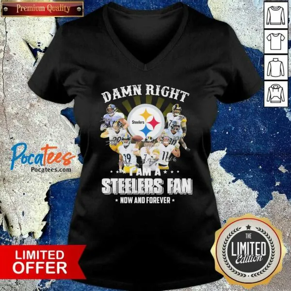 Nice So Damn Right I Am A Pittsburgh Steelers Fan Now And Forever Signature Shirt - Image 3