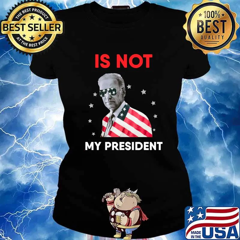 Not My President Biden Donald Trump 2020 Political American Flag Shirt Ladies tee