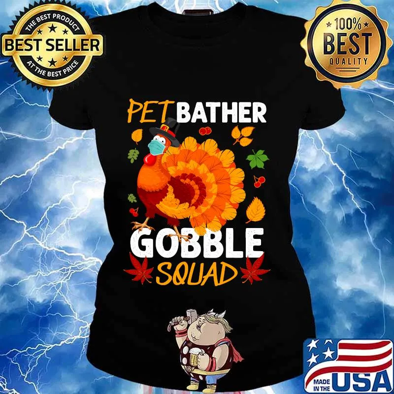 Official Bakery Chef Gobble Squad Turkey Face Mask Thanksgiving Funny Shirt Ladies tee