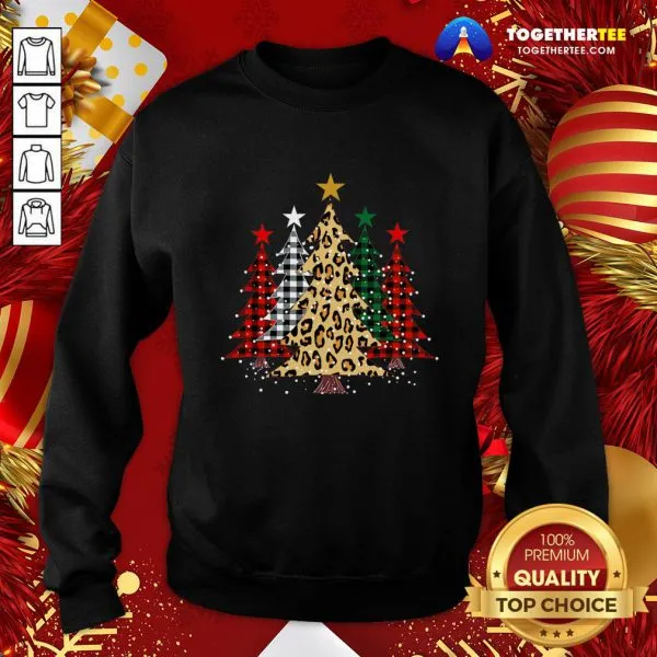 Official Buffalo Plaid And Leopard Christmas Tree Shirt - Image 4