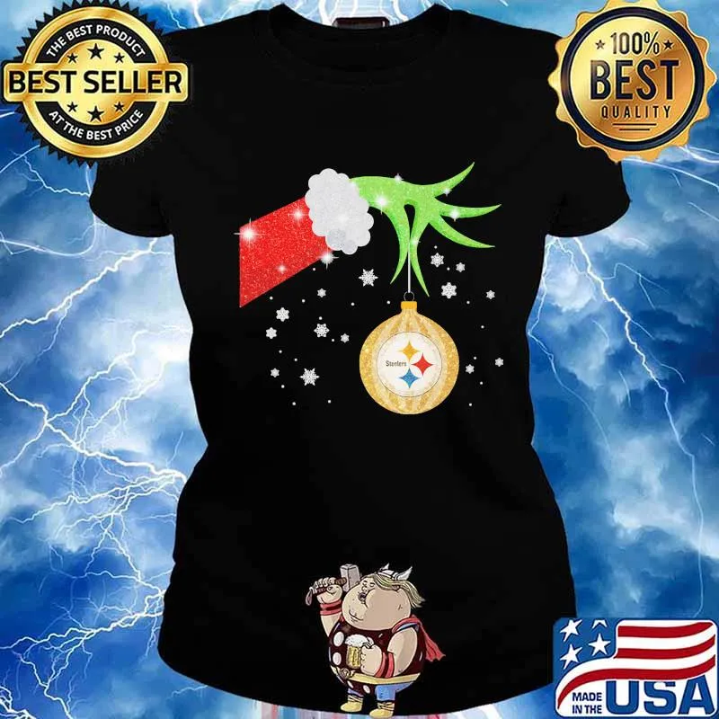 Official Grinch Steelers Merry Christmas Shirt Ladies tee