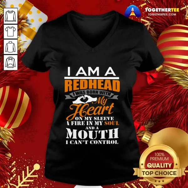 Official I Am A Redhead I Was Born With My Heart Shirt - Image 2