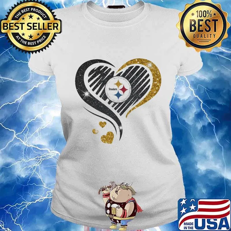 Official Logo Steelers Hearts Shirt Ladies tee