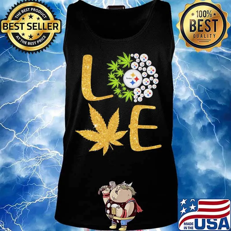 Official Love Steelers Cannabis Football Shirt Tank top