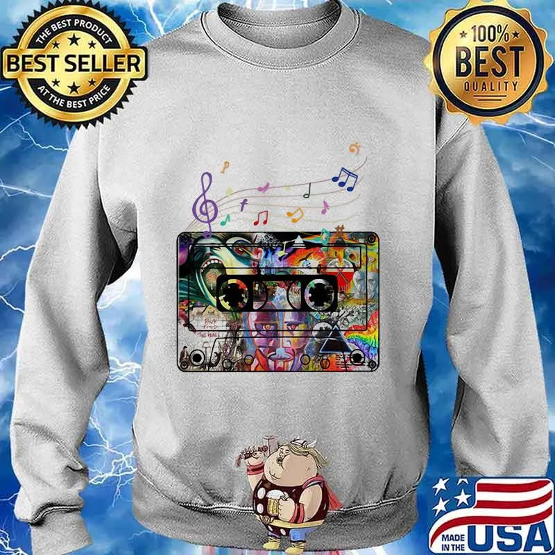 Official Music Tapes Colors Staves Pink Floyd Shirt Sweater