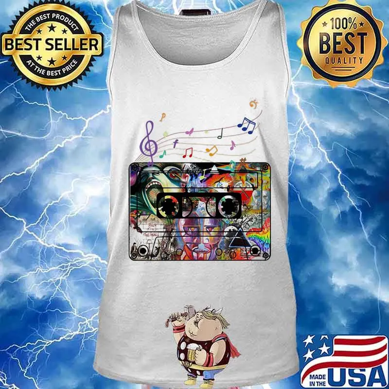 Official Music Tapes Colors Staves Pink Floyd Shirt Tank top