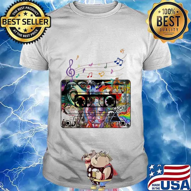 Official Music Tapes Colors Staves Pink Floyd Shirt
